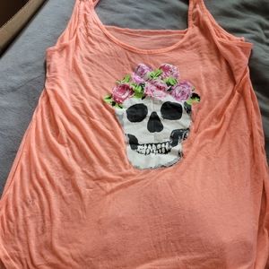 Orange See through Skull Tank